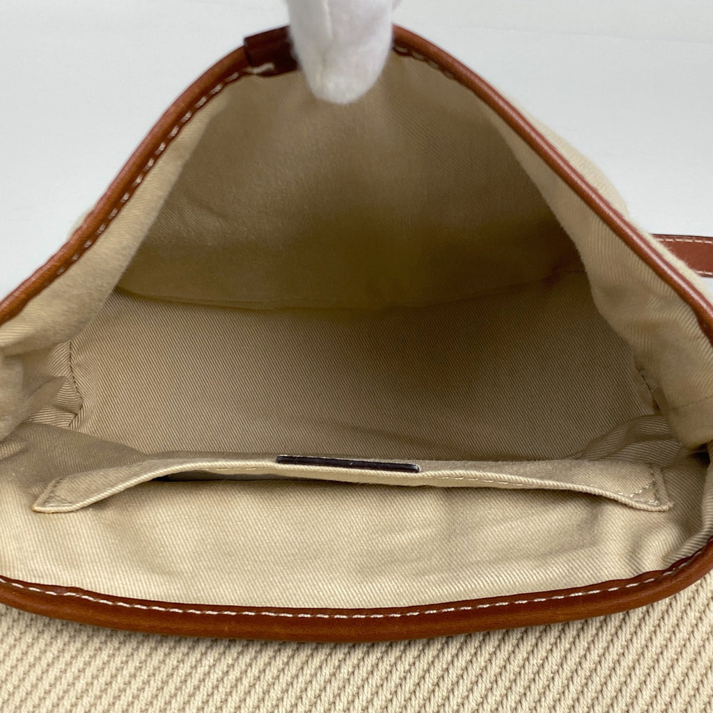 クロエ ロゴ ショルダーバッグ 斜め掛け ショルダーバッグ キャンバス ベージュ ブラウン レディース 【中古】brbag