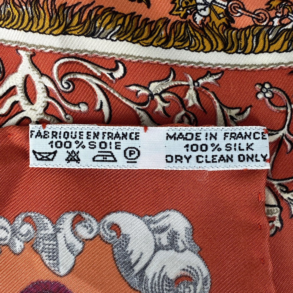 エルメス プチ カレ LVDOVICVS MAGNVS 白い馬に跨ったルイ14世 スカーフ シルク レッド マルチカラー レディース 【中古】brbag