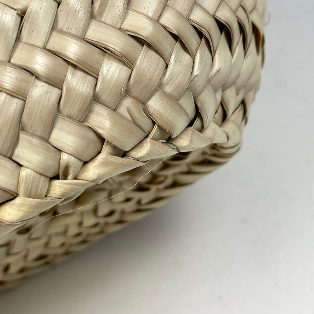 ロエベ バスケットバッグ スモール かごバッグ アナグラム ヤシの葉 ハンドバッグ ラフィア ナチュラル レディース 【中古】brbag