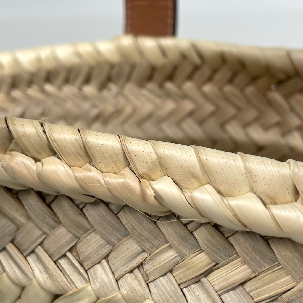 ロエベ バスケットバッグ スモール かごバッグ アナグラム ヤシの葉 ハンドバッグ ラフィア ナチュラル レディース 【中古】brbag