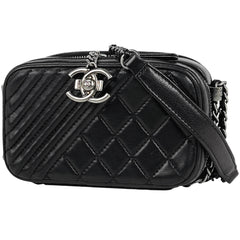 シャネル ココボーイ チェーン ショルダーバッグ マトラッセ カメラバッグ ショルダーバッグ レザー ブラック レディース 【中古】brbag