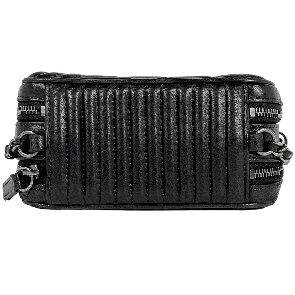 シャネル ココボーイ チェーン ショルダーバッグ マトラッセ カメラバッグ ショルダーバッグ レザー ブラック レディース 【中古】brbag