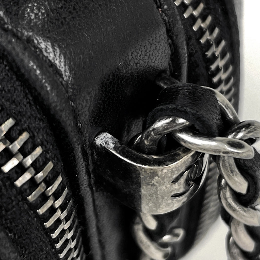 シャネル ココボーイ チェーン ショルダーバッグ マトラッセ カメラバッグ ショルダーバッグ レザー ブラック レディース 【中古】brbag