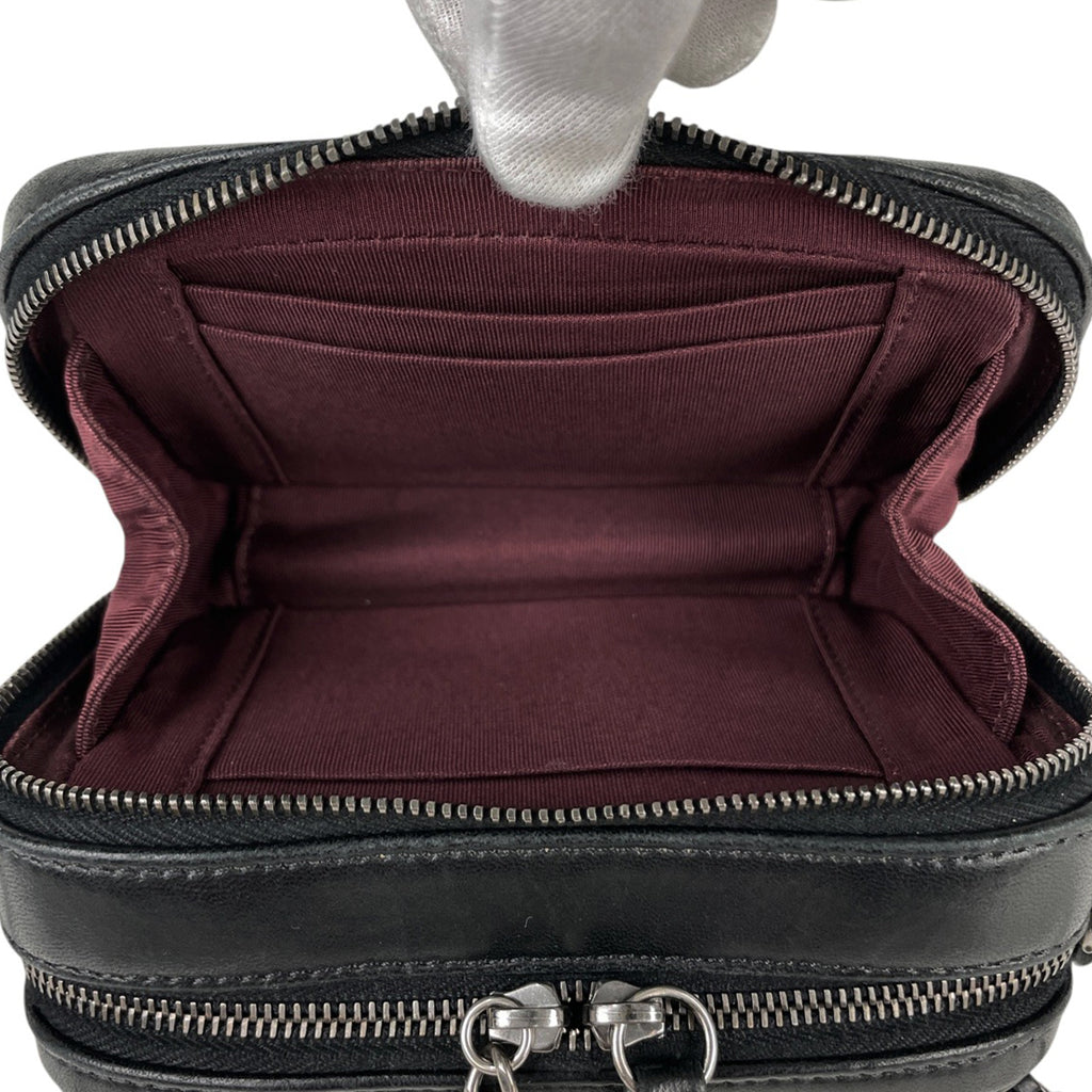 シャネル ココボーイ チェーン ショルダーバッグ マトラッセ カメラバッグ ショルダーバッグ レザー ブラック レディース 【中古】brbag