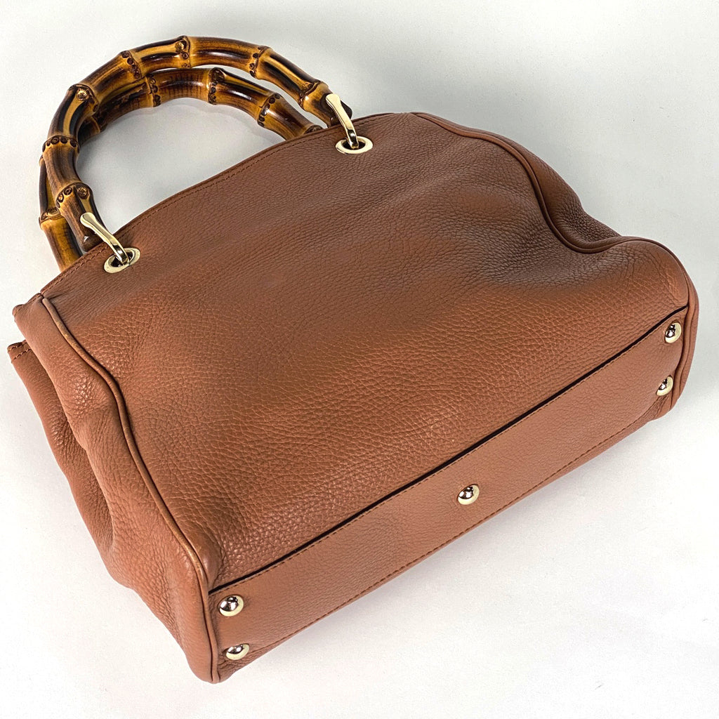 グッチ バンブー スモール ショッパー ハンドバッグ 2WAY ショルダーバッグ ハンドバッグ レザー ブラウン 336032 レディース 【中古】brbag