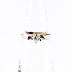 ダイヤモンド デザインリング YG イエローゴールド プラチナ 指輪 リング 7号 K18 Pt900 ダイヤモンド レディース ノンブランドジュエリー 【中古】nbjwl