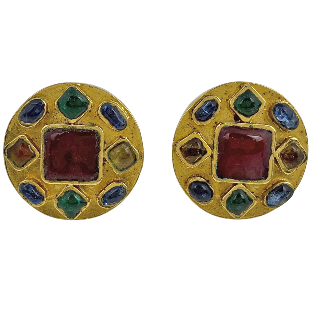 シャネル ココマーク カラーストーン イヤリング グリポア イヤリング GP ゴールド レディース 【中古】bracc