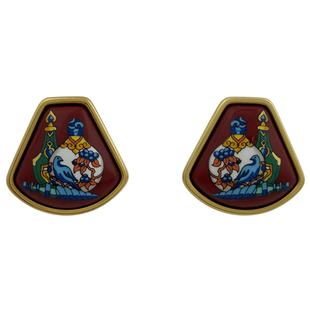 エルメス エマイユ イヤリング 七宝焼き イヤリング GP ゴールド レディース 【中古】bracc