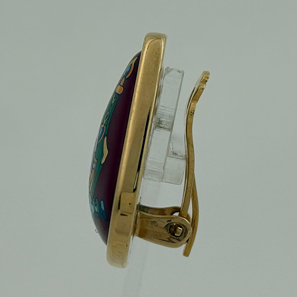 エルメス エマイユ イヤリング 七宝焼き イヤリング GP ゴールド レディース 【中古】bracc