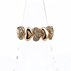 GSTV PG K18 ハートモチーフ リング 17.5号 ダイヤモンド レディース ブランドジュエリー 中古 brjwl