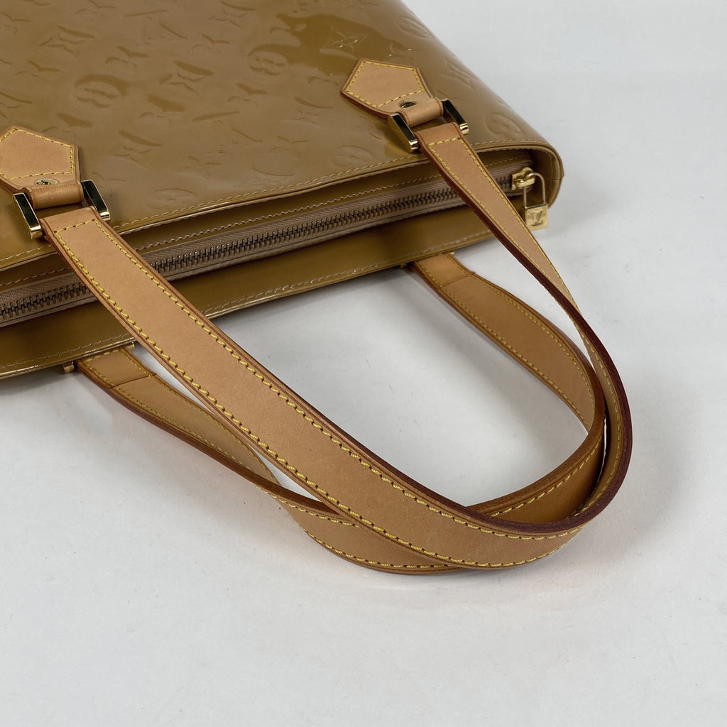 ルイ・ヴィトン ヒューストン ハンドバッグ エナメル パテント トートバッグ モノグラムヴェルニ ノワゼット M91340 レディース 【中古】brbag