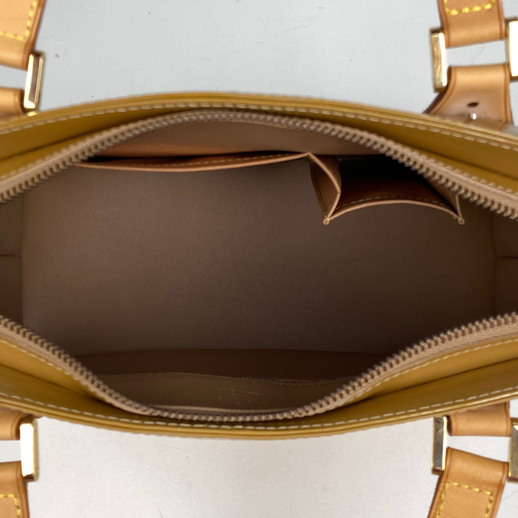 ルイ・ヴィトン ヒューストン ハンドバッグ エナメル パテント トートバッグ モノグラムヴェルニ ノワゼット M91340 レディース 【中古】brbag