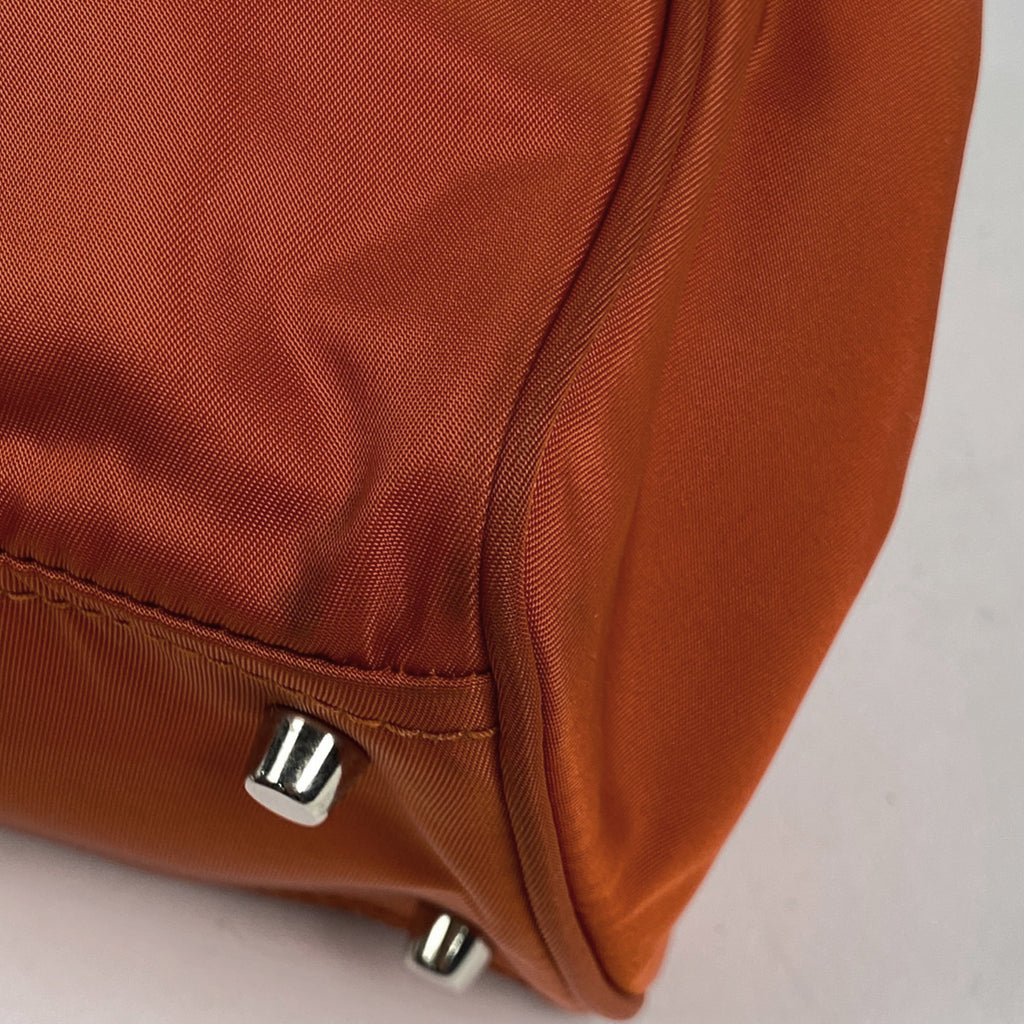 プラダ ロゴプレート トートバッグ ハンドバッグ トートバッグ ナイロン オレンジ レディース 【中古】brbag