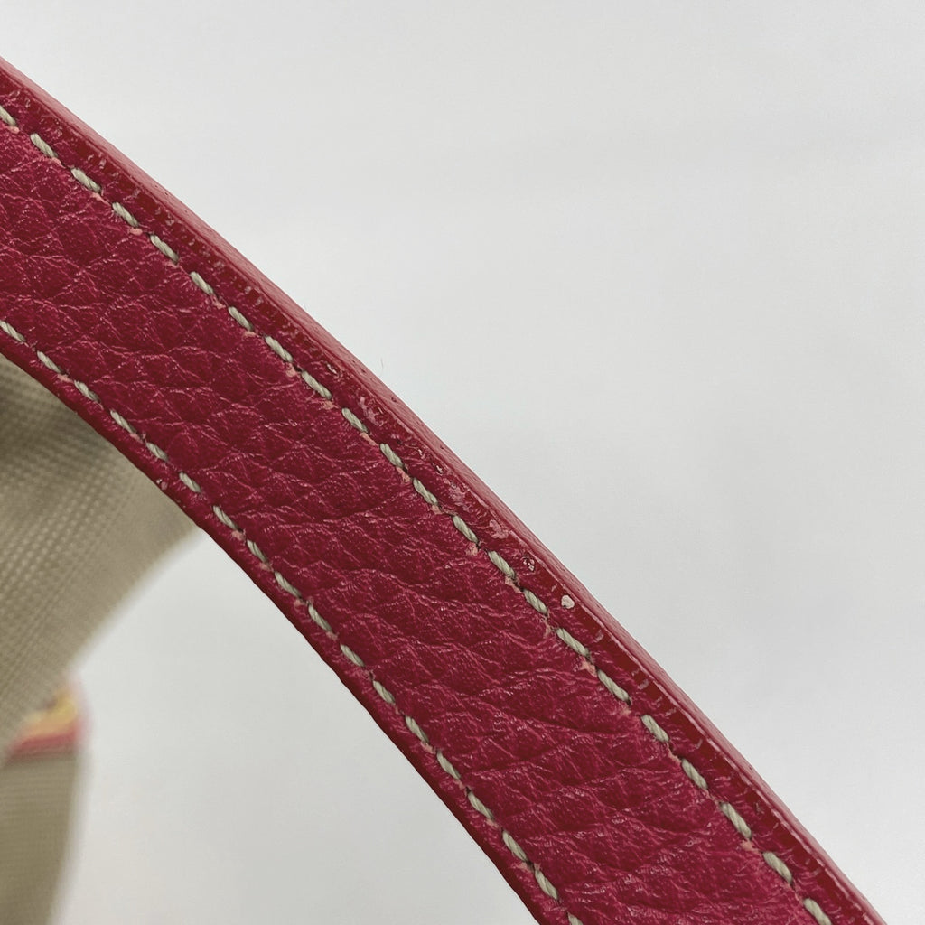 プラダ ロゴ ジャガード ハンドバッグ 2WAY ショルダーバッグ リボン ハンドバッグ キャンバス ブラウン レディース 【中古】brbag