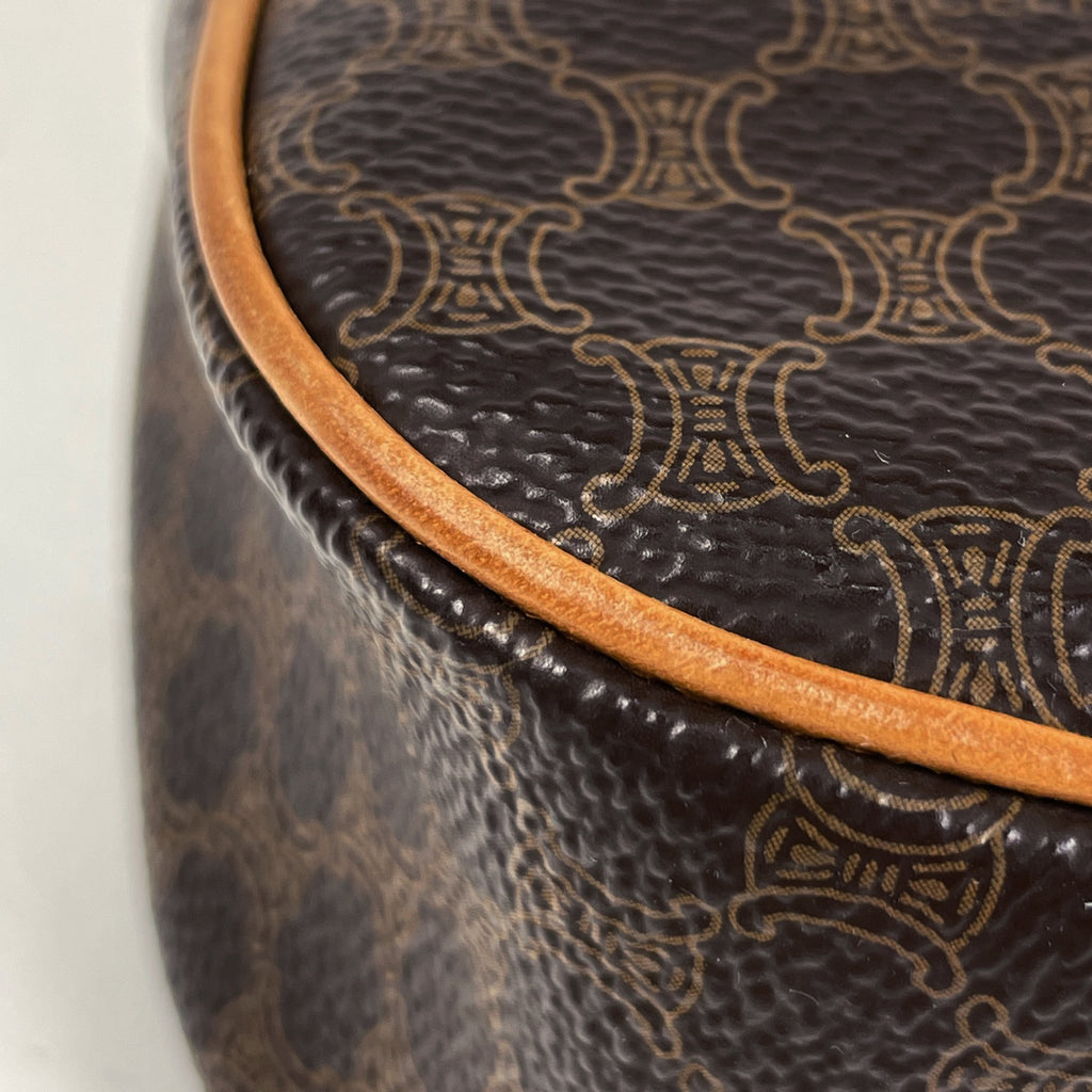 セリーヌ マカダム柄 ハンドバッグ アクセサリーポーチ ハンドバッグ コーティングキャンバス ブラウン レディース 【中古】brbag