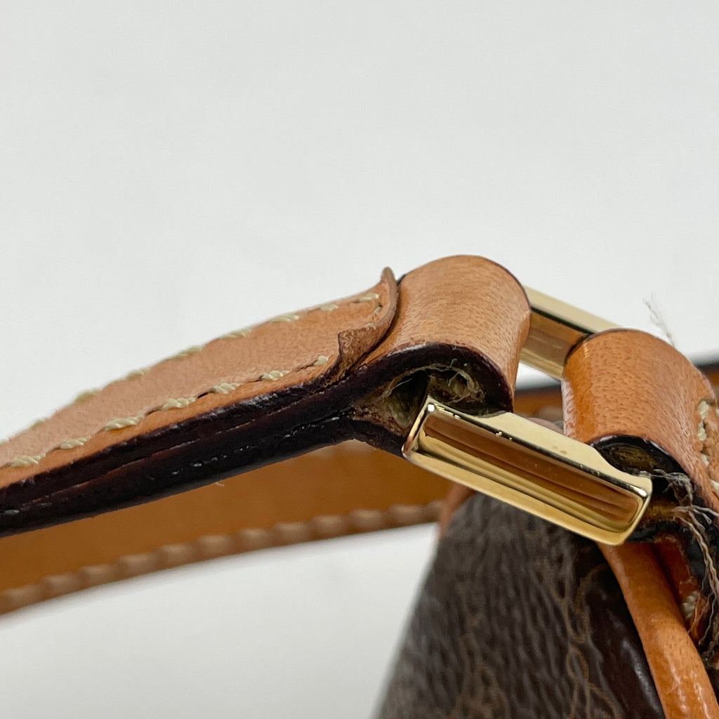 セリーヌ マカダム柄 ハンドバッグ アクセサリーポーチ ハンドバッグ コーティングキャンバス ブラウン レディース 【中古】brbag