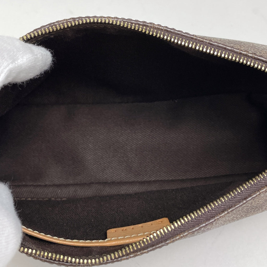 セリーヌ マカダム柄 ハンドバッグ アクセサリーポーチ ハンドバッグ コーティングキャンバス ブラウン レディース 【中古】brbag