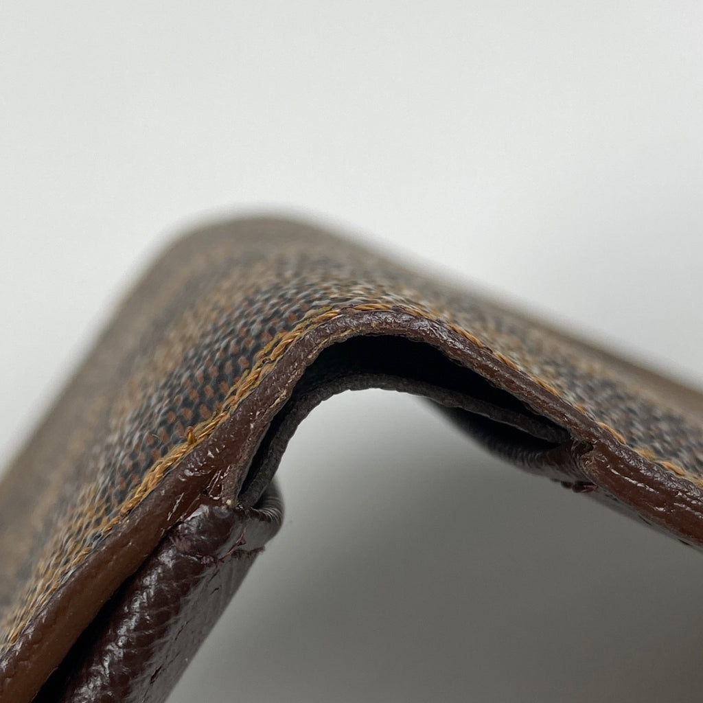 ルイ・ヴィトン ポルトモネ ビエ カルト クレディ Wホック 三つ折り財布 ダミエ ブラウン N61652 レディース 【中古】brbag