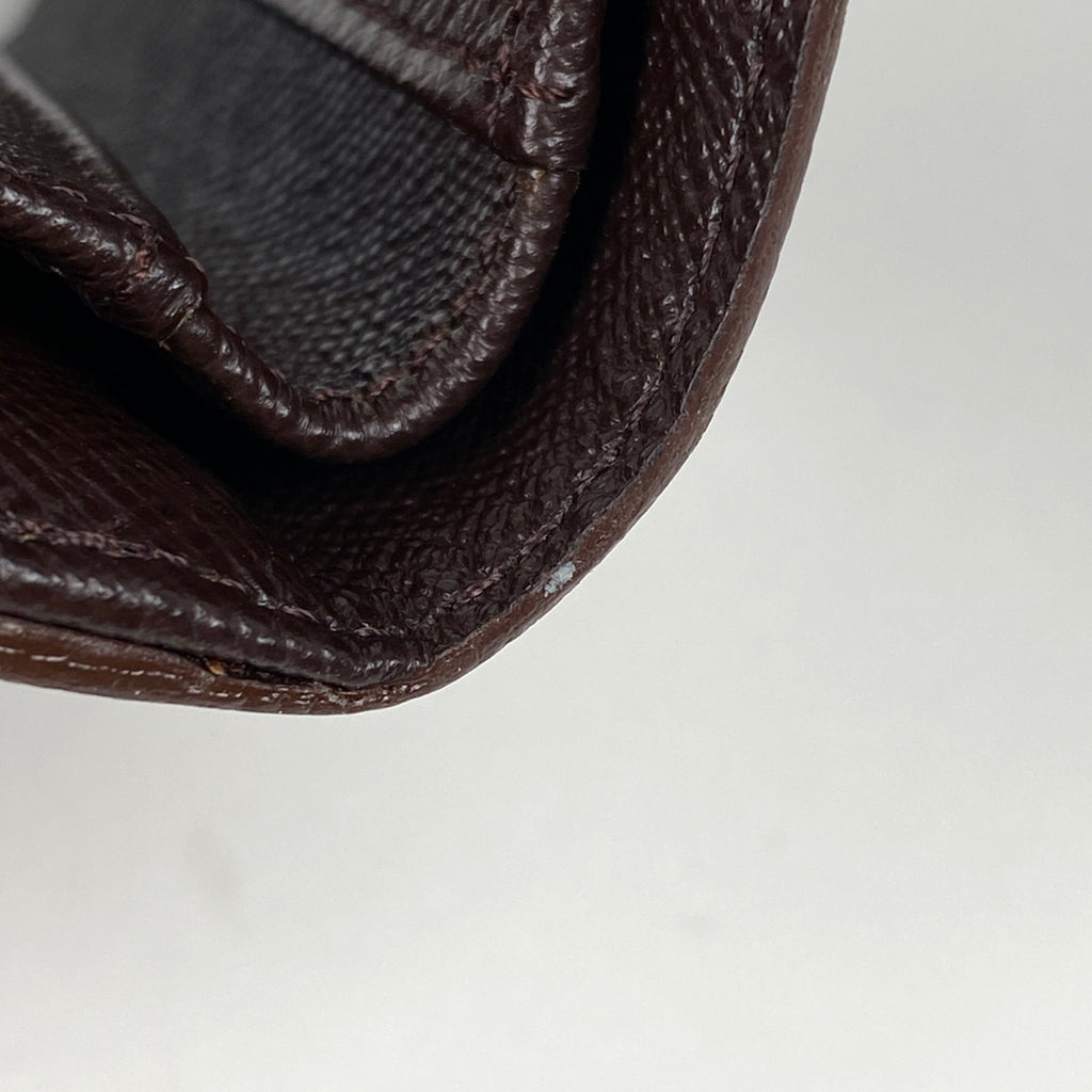 ルイ・ヴィトン ポルトモネ ビエ カルト クレディ Wホック 三つ折り財布 ダミエ ブラウン N61652 レディース 【中古】brbag