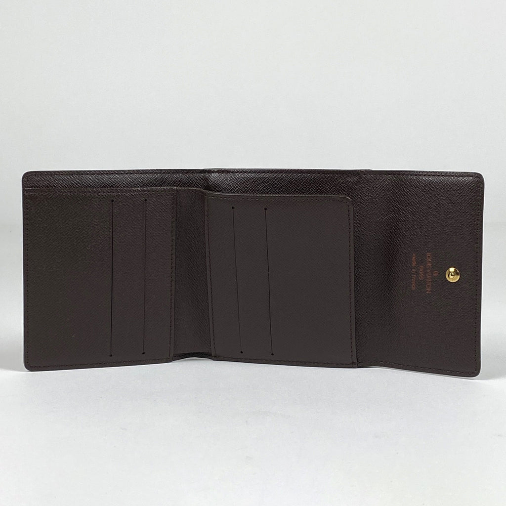 ルイ・ヴィトン ポルトモネ ビエ カルト クレディ Wホック 三つ折り財布 ダミエ ブラウン N61652 レディース 【中古】brbag