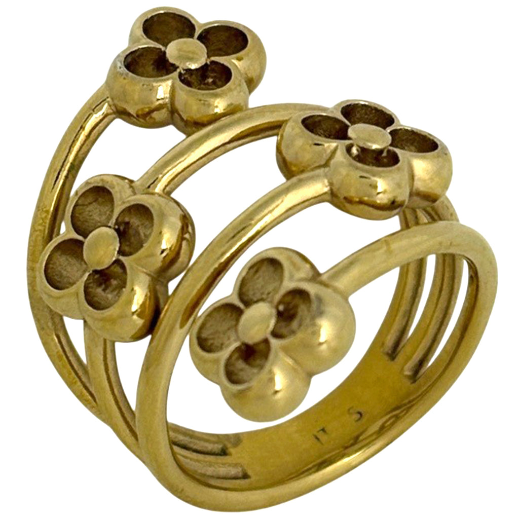 ルイ・ヴィトン フラワーフル リング 指輪 リング 8号 GP ゴールド レディース 【中古】bracc