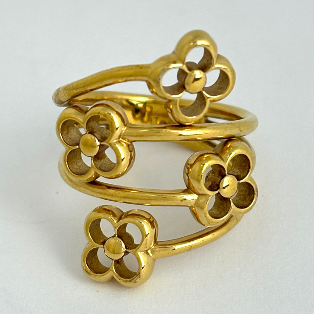ルイ・ヴィトン フラワーフル リング 指輪 リング 8号 GP ゴールド レディース 【中古】bracc