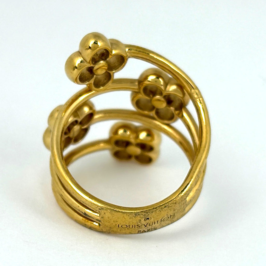 ルイ・ヴィトン フラワーフル リング 指輪 リング 8号 GP ゴールド レディース 【中古】bracc