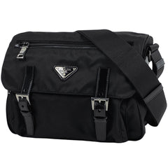 プラダ ロゴプレート ショルダーバッグ メッセンジャーバッグ ショルダーバッグ ナイロン ネロ(ブラック) BT0713 レディース 【中古】brbag
