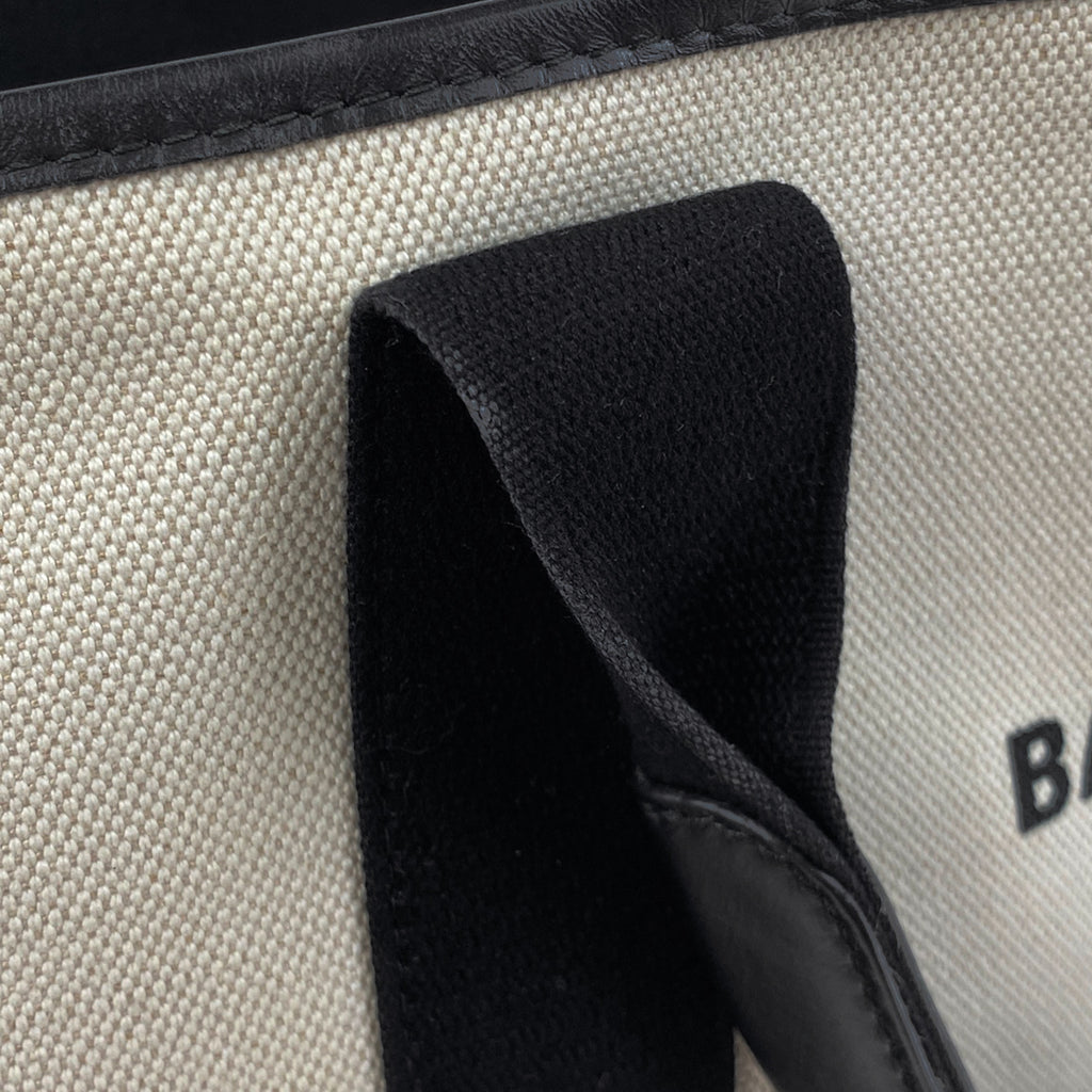 バレンシアガ ネイビーカバス S ハンドバッグ 肩掛け トートバッグ キャンバス ナチュラル ブラック 339933 レディース 【中古】brbag