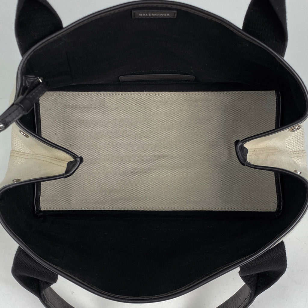 バレンシアガ ネイビーカバス S ハンドバッグ 肩掛け トートバッグ キャンバス ナチュラル ブラック 339933 レディース 【中古】brbag