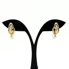 ミキモト パール デザインイヤリング YG イエローゴールド 真珠 イヤリング K18 パール レディース ブランドジュエリー 【中古】brjwl