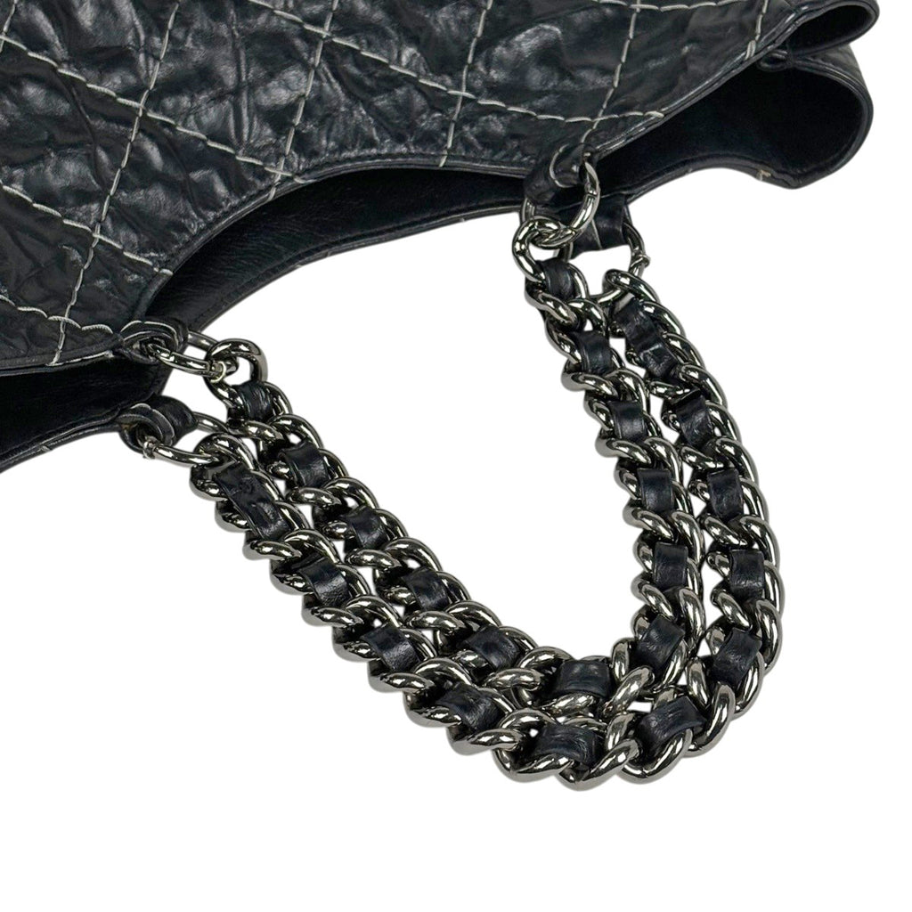 シャネル ワイルドステッチ ショルダーバッグ レザー ブラック レディース 中古 brbag