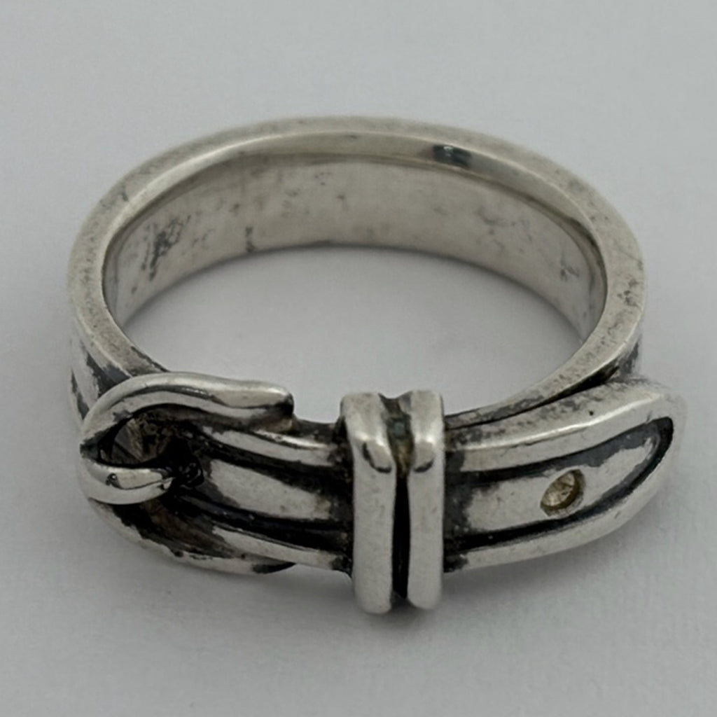 エルメス サンチュール リング 指輪 ベルトモチーフ リング 8号 シルバー925 シルバー レディース 【中古】bracc