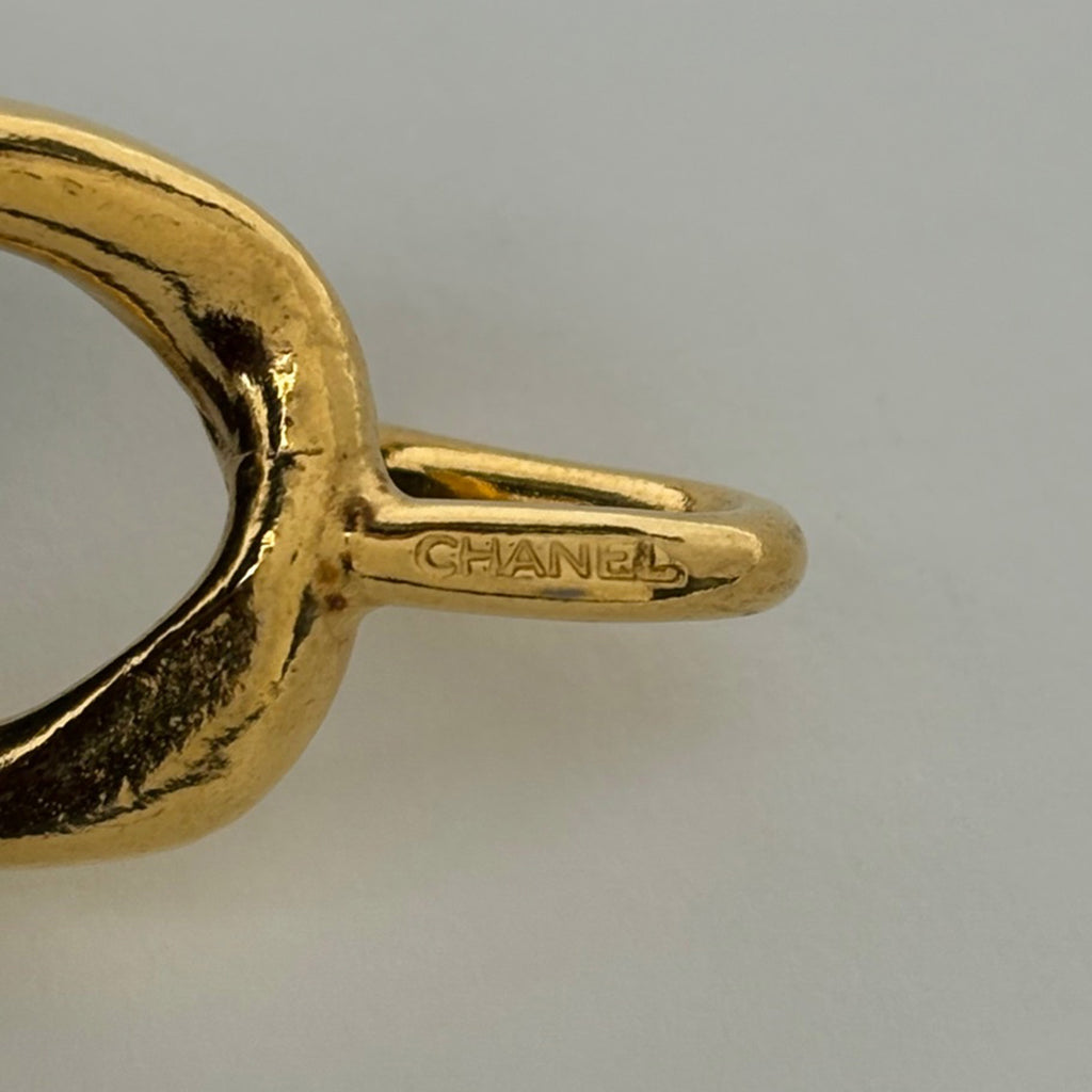 シャネル ココマーク チェーンベルト CCマーク ベルト GP レザー ブラック レディース 【中古】brbag