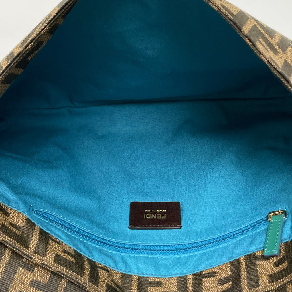 フェンディ ズッカ柄 ショルダーバッグ 肩掛け エナメル ショルダーバッグ キャンバス ブラウン 8BT163 レディース 【中古】brbag