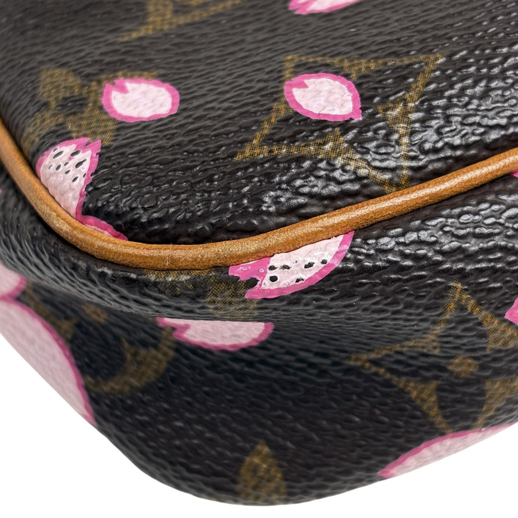 ルイ・ヴィトン ポシェット アクセソワール メイクポーチ 桜 コスメポーチ 小物入れ 村上隆 花びら ハンドバッグ アクセサリーポーチ モノグラムチェリーブロッサム ブラウン M92006 レディース 【中古】brbag