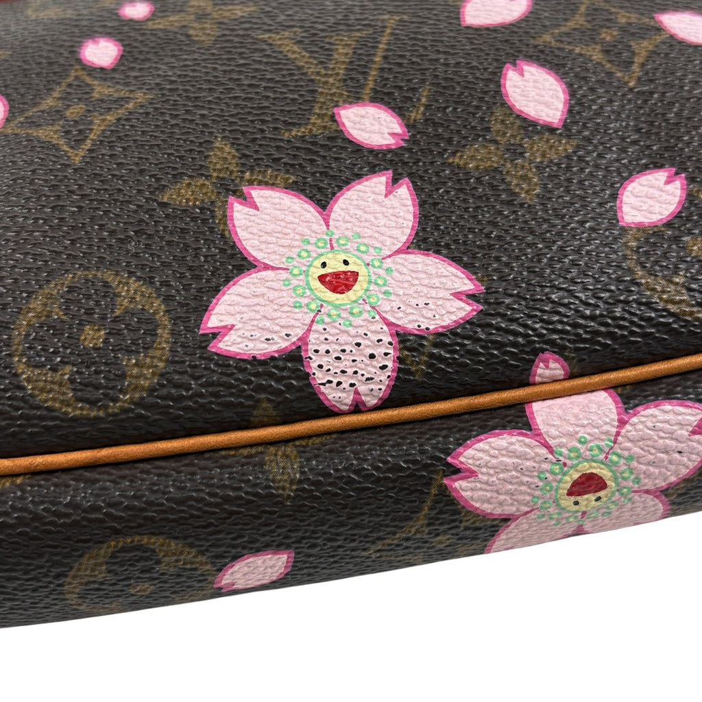 ルイ・ヴィトン ポシェット アクセソワール メイクポーチ 桜 コスメポーチ 小物入れ 村上隆 花びら ハンドバッグ アクセサリーポーチ モノグラムチェリーブロッサム ブラウン M92006 レディース 【中古】brbag