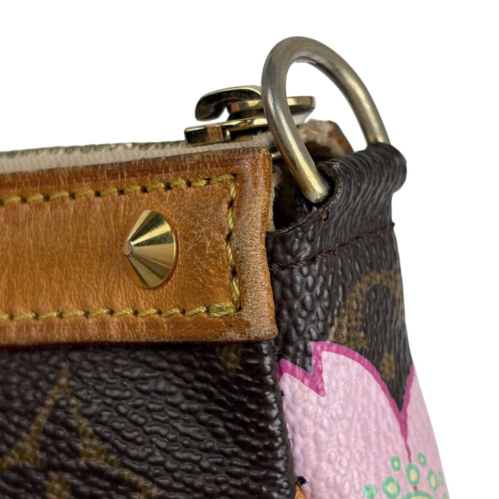 ルイ・ヴィトン ポシェット アクセソワール メイクポーチ 桜 コスメポーチ 小物入れ 村上隆 花びら ハンドバッグ アクセサリーポーチ モノグラムチェリーブロッサム ブラウン M92006 レディース 【中古】brbag