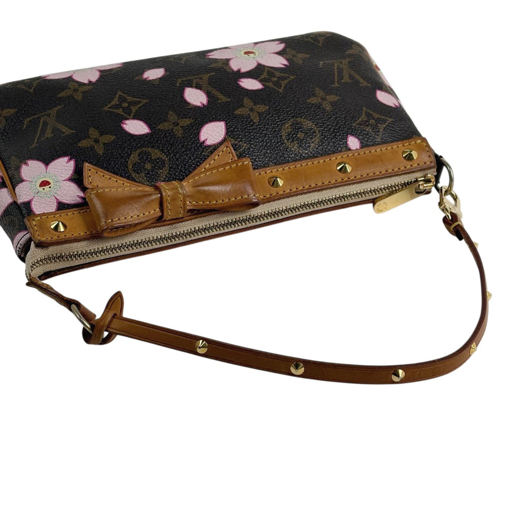 ルイ・ヴィトン ポシェット アクセソワール メイクポーチ 桜 コスメポーチ 小物入れ 村上隆 花びら ハンドバッグ アクセサリーポーチ モノグラムチェリーブロッサム ブラウン M92006 レディース 【中古】brbag