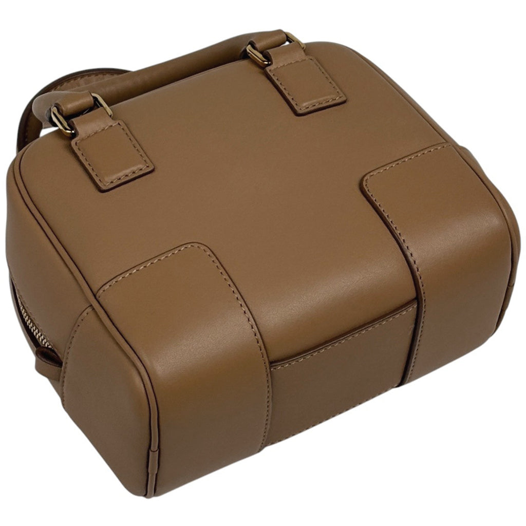 ロエベ アマソナ16 スクエア ハンドバッグ 2way レザー ブラウン レディース 中古 brbag