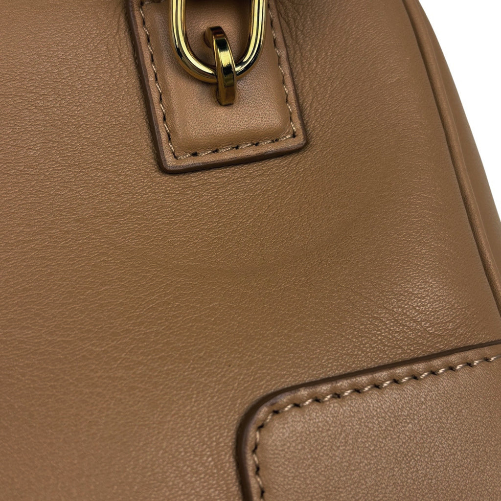 ロエベ アマソナ16 スクエア ハンドバッグ 2way レザー ブラウン レディース 中古 brbag