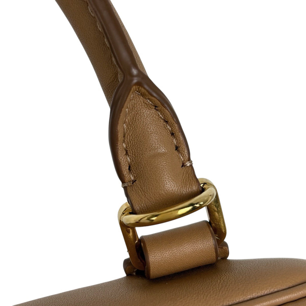 ロエベ アマソナ16 スクエア ハンドバッグ 2way レザー ブラウン レディース 中古 brbag