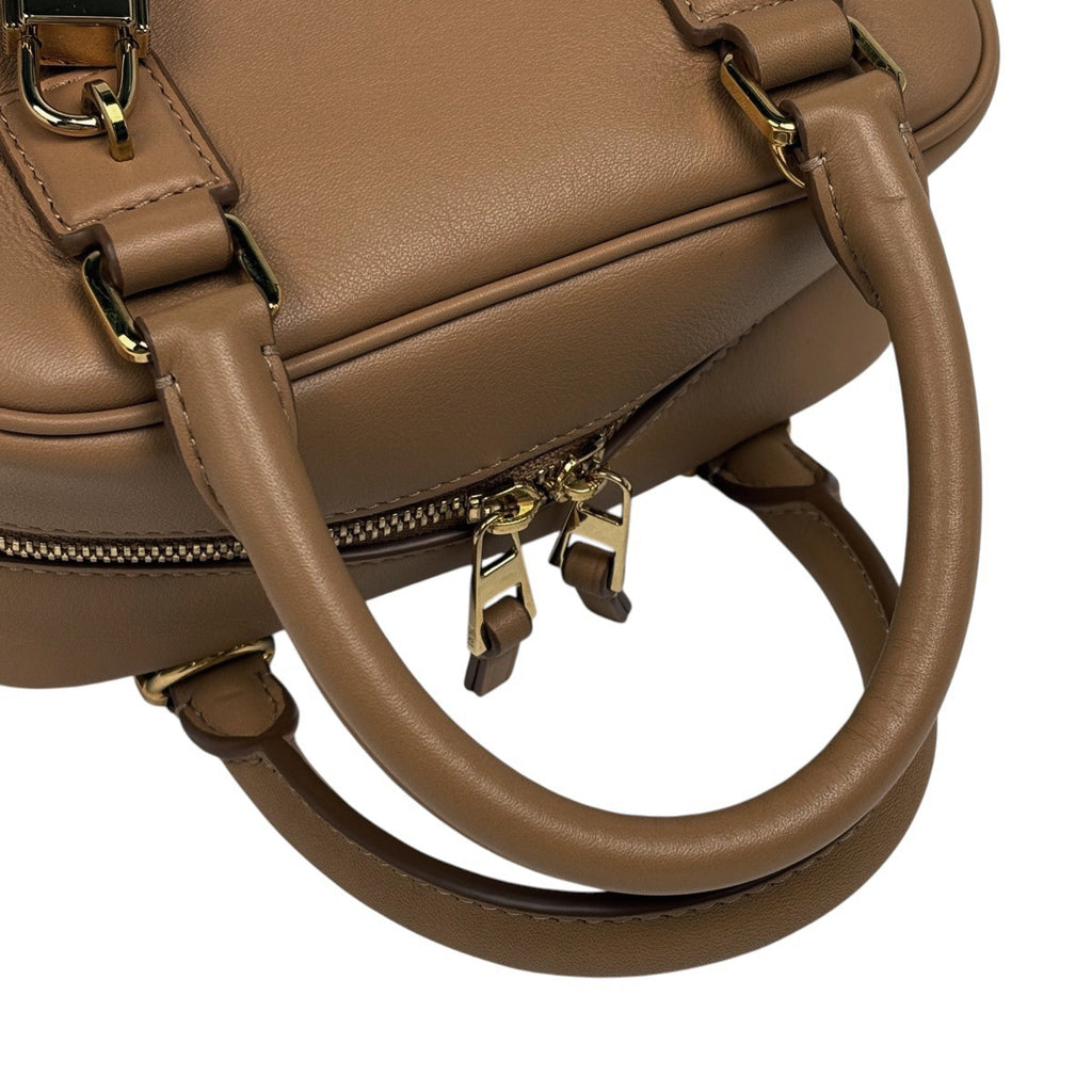 ロエベ アマソナ16 スクエア ハンドバッグ 2way レザー ブラウン レディース 中古 brbag