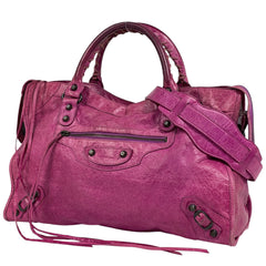 バレンシアガ ザ シティ 2WAY ショルダーバッグ ハンドバッグ レザー ピンク 115748 レディース 【中古】brbag