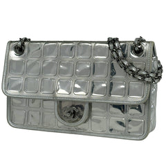 シャネル アイスキューブ チェーン ショルダーバッグ ココマーク マトラッセ ショルダーバッグ レザー シルバー A37108 レディース 【中古】brbag