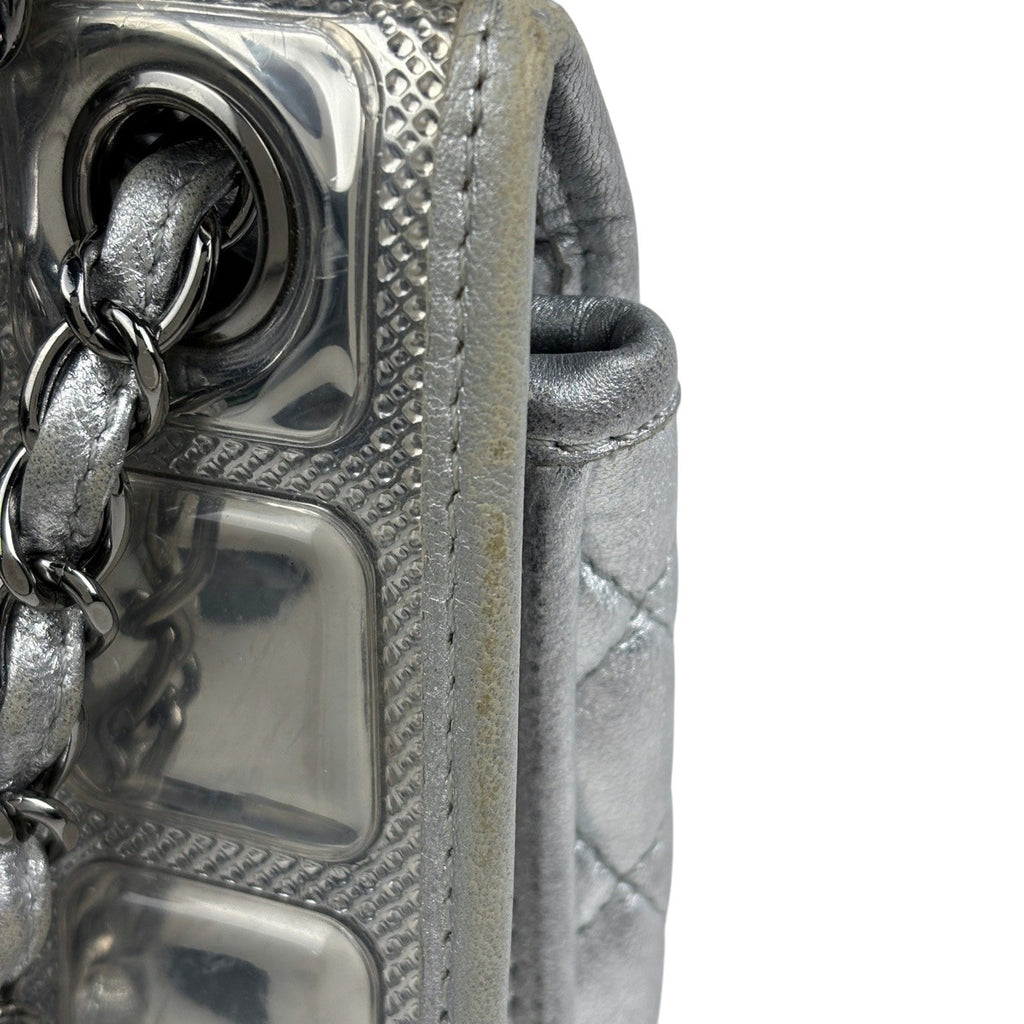 シャネル アイスキューブ チェーン ショルダーバッグ ココマーク マトラッセ ショルダーバッグ レザー シルバー A37108 レディース 【中古】brbag