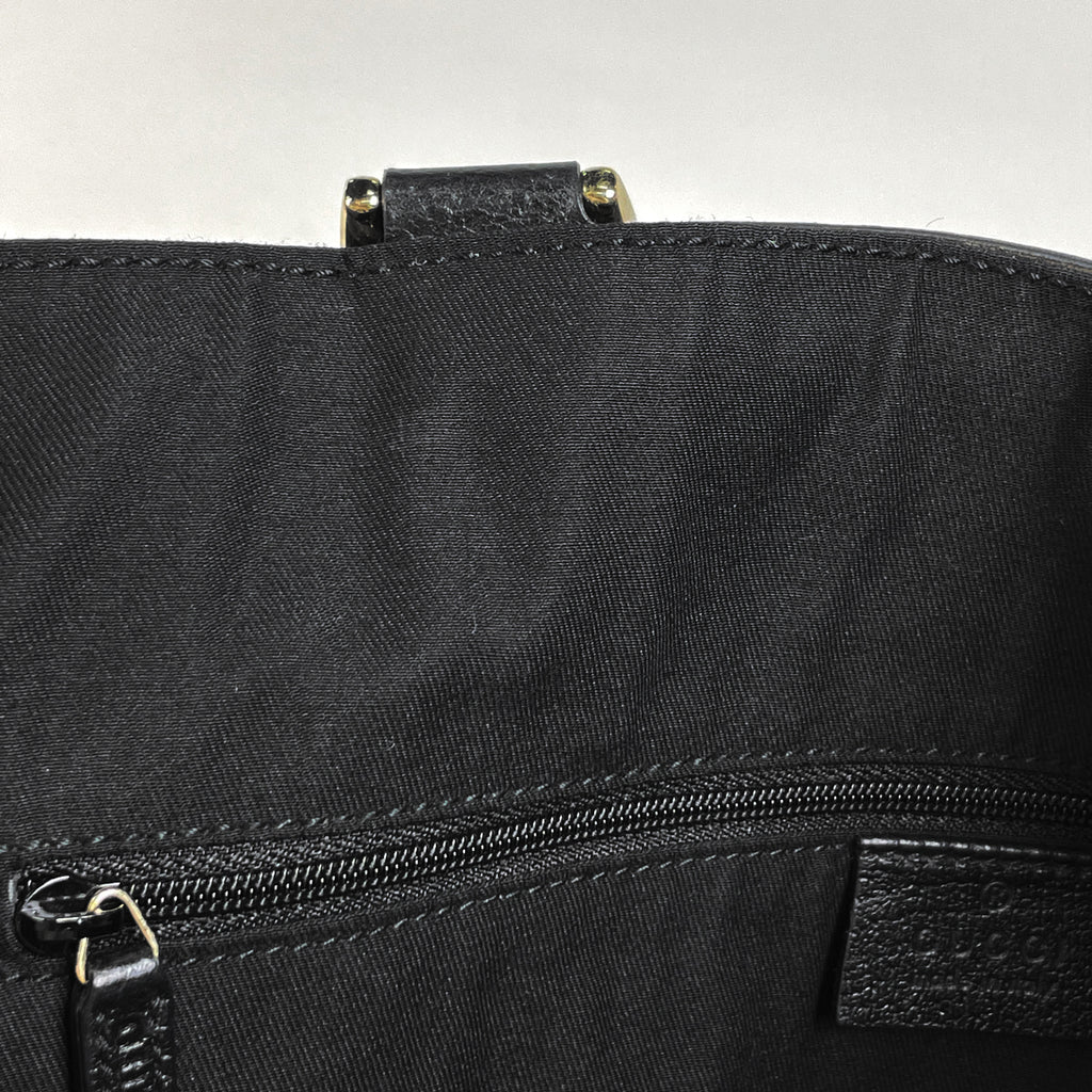 グッチ GG柄 トートバッグ ハンドバッグ トートバッグ GGキャンバス ブラック レディース 【中古】brbag