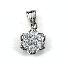 フラワーモチーフ ペンダントトップ プラチナ 花 メレダイヤ ペンダントトップ Pt900 ダイヤモンド レディース ノンブランドジュエリー 【中古】nbjwl