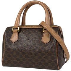 セリーヌ マカダム柄 ミニ ハンドバッグ 2WAY ショルダーバッグ ハンドバッグ コーティングキャンバス ブラウン レディース 【中古】brbag