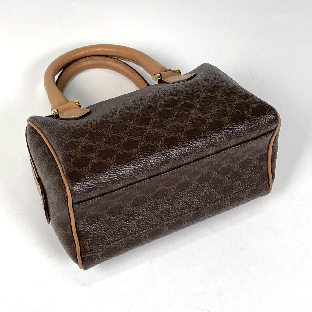 セリーヌ マカダム柄 ミニ ハンドバッグ 2WAY ショルダーバッグ ハンドバッグ コーティングキャンバス ブラウン レディース 【中古】brbag